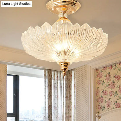 Traditional scalloped crystal ceiling light dining room black & gold