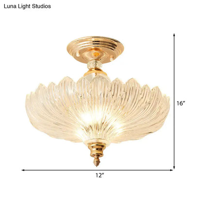 Traditional scalloped crystal ceiling light dining room black & gold