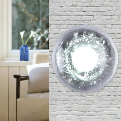 Traditional silver clear crystal bubble wall light bedroom sconce