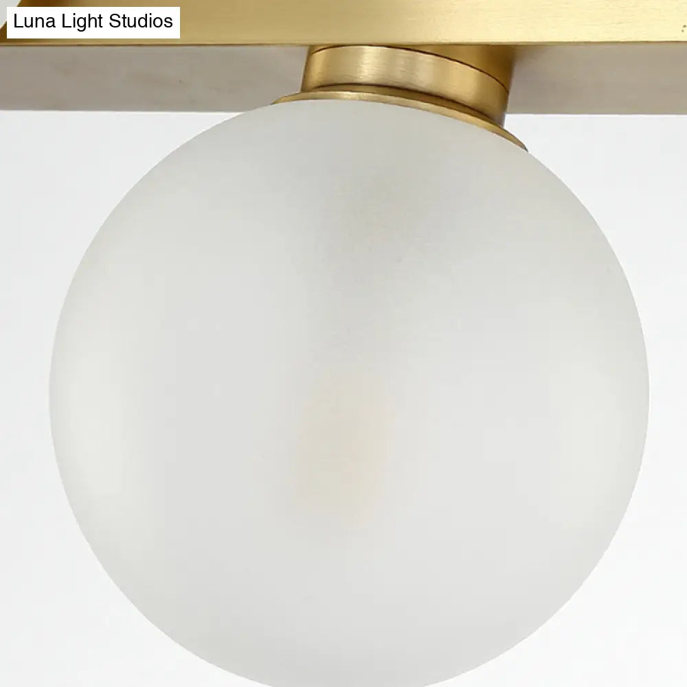 DecorBites™ Traditional Spherical Frosted Glass Pendant Light - Gold, 7/12 Lights - Dining Room Island Lighting