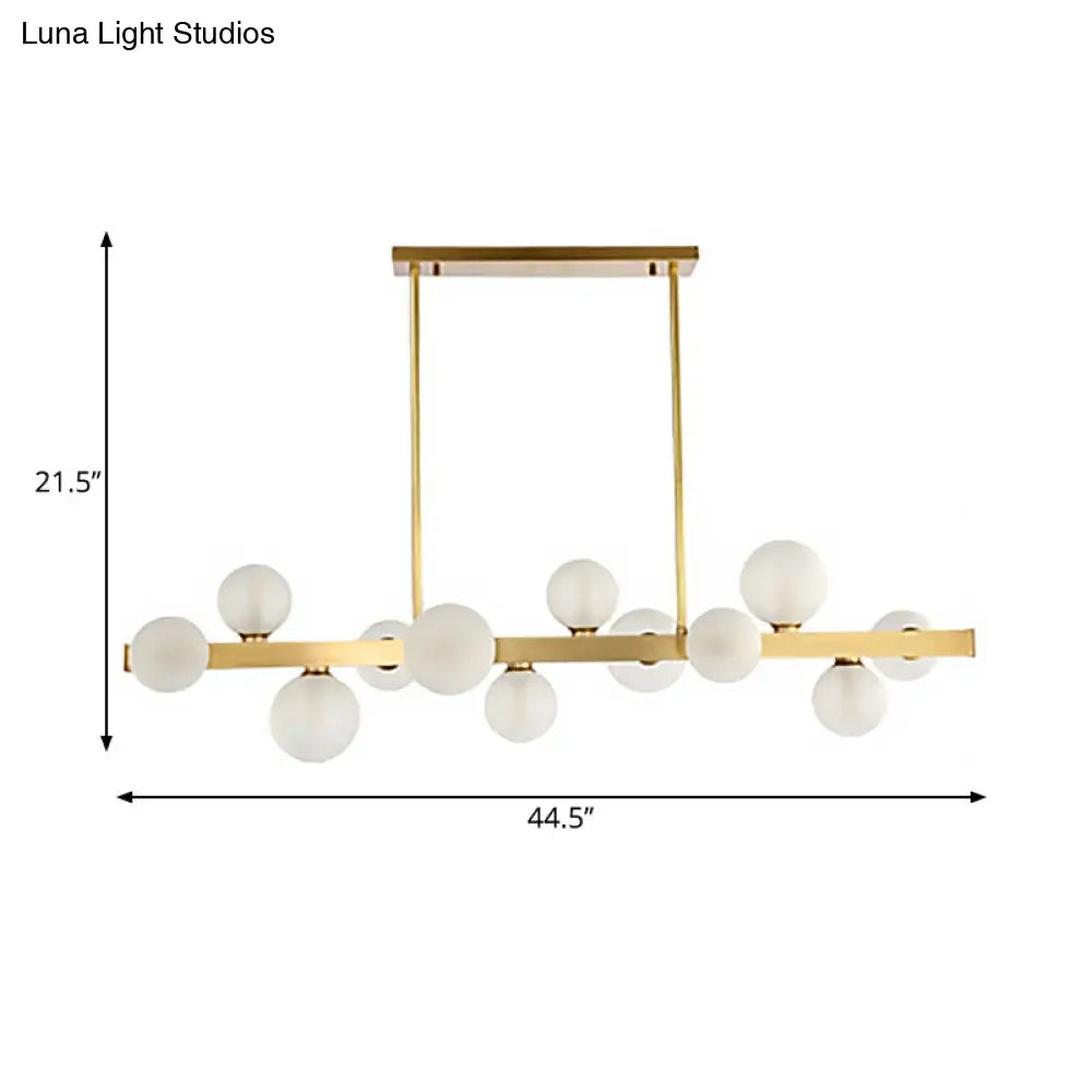 DecorBites™ Traditional Spherical Frosted Glass Pendant Light - Gold, 7/12 Lights - Dining Room Island Lighting