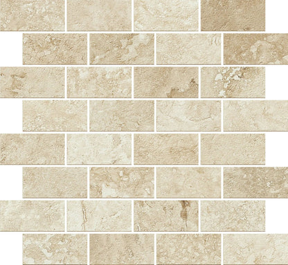 Trail Cross Cut Beige Bullnose Travertine Look Porcelain Moldings 3x24