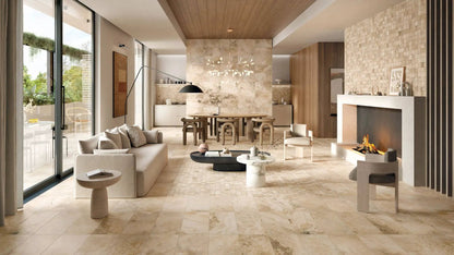 Trail Cross Cut Country Classic Travertine Look Porcelain Tiles 12x24