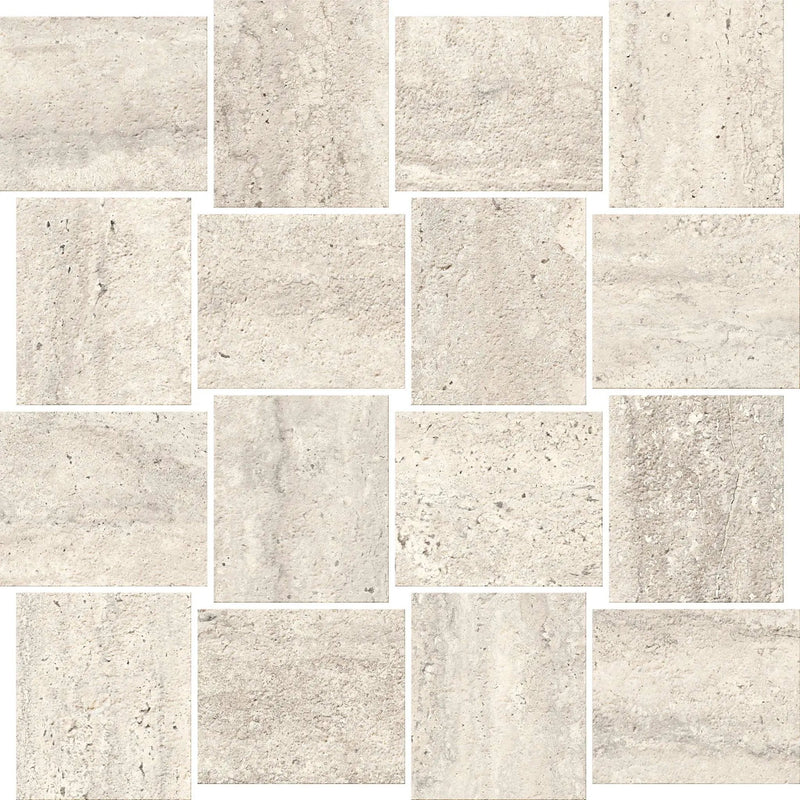 Trail Vein Cut Pearl Mosaic B Travertine Look Porcelain Mosaics 12x12