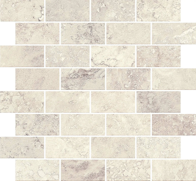 Trail Cross Cut Pearl Mosaic J Travertine Look Porcelain Mosaics 12x12