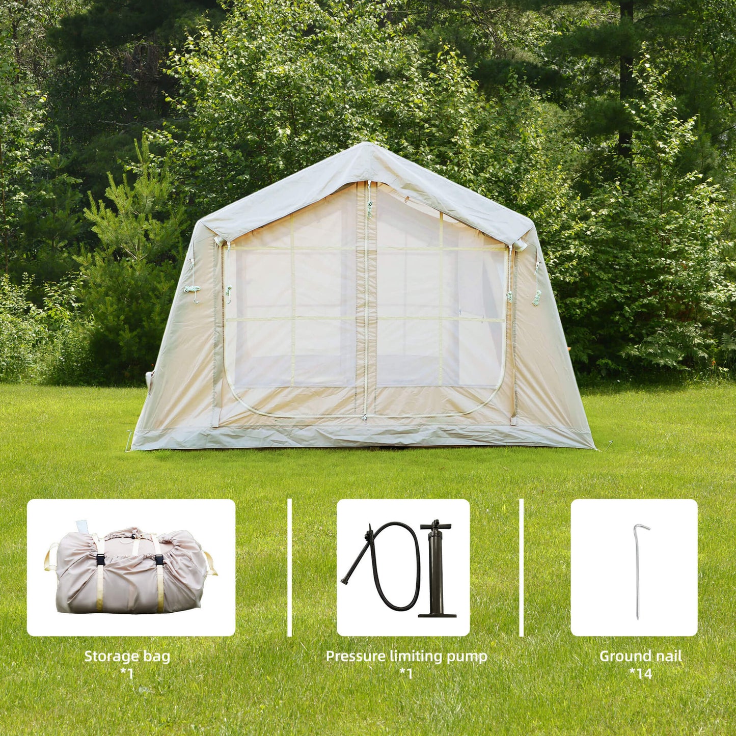 Trailora 4-Season Outdoor 4-6 People Inflatable Blow Up Camping Tent With Air Pump (SAK46821)