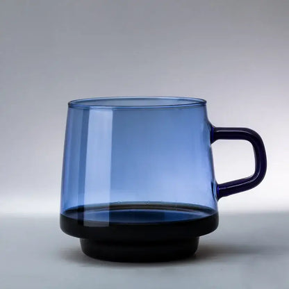 Translucent green glass coffee mug kitchen heat resistant cup