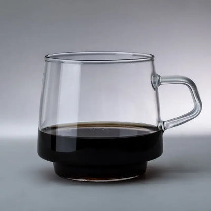 Translucent green glass coffee mug kitchen heat resistant cup