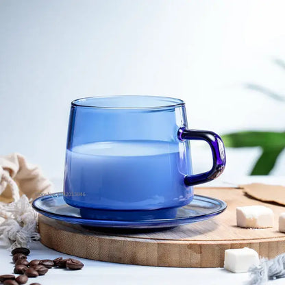 Translucent green glass coffee mug kitchen heat resistant cup