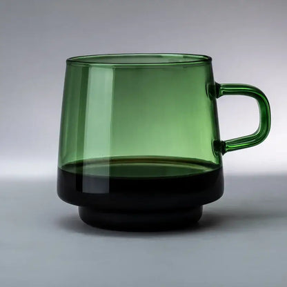 Translucent green glass coffee mug kitchen heat resistant cup