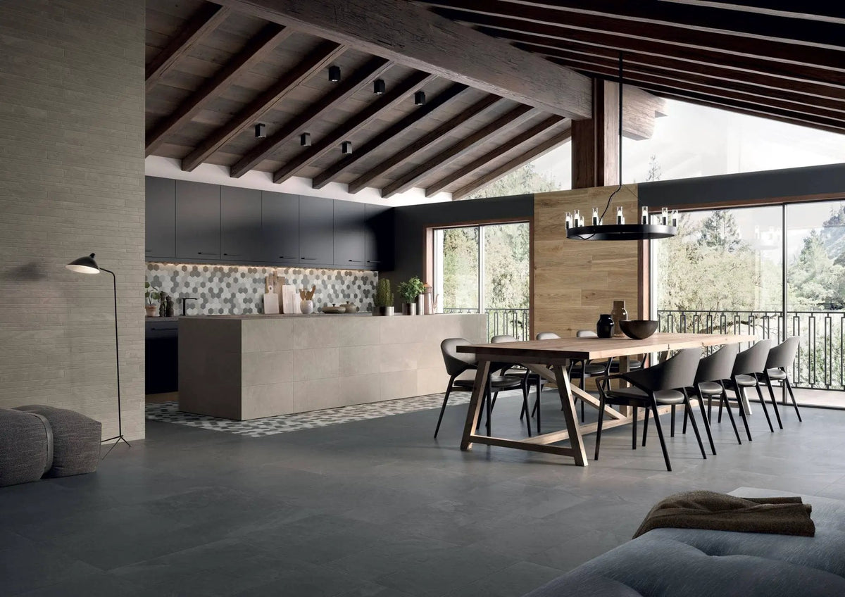 Trek Anthracite Slate Look Porcelain Tiles 12x24
