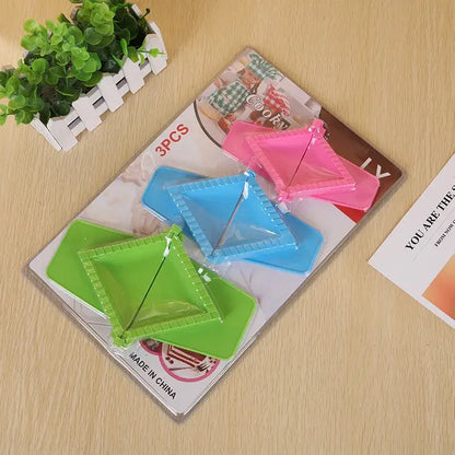 Triangle green blue & pink dumpling maker set kitchen tool