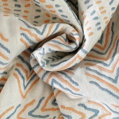 Tribal beige quilted sofa throw blanket – living room cotton bedspread