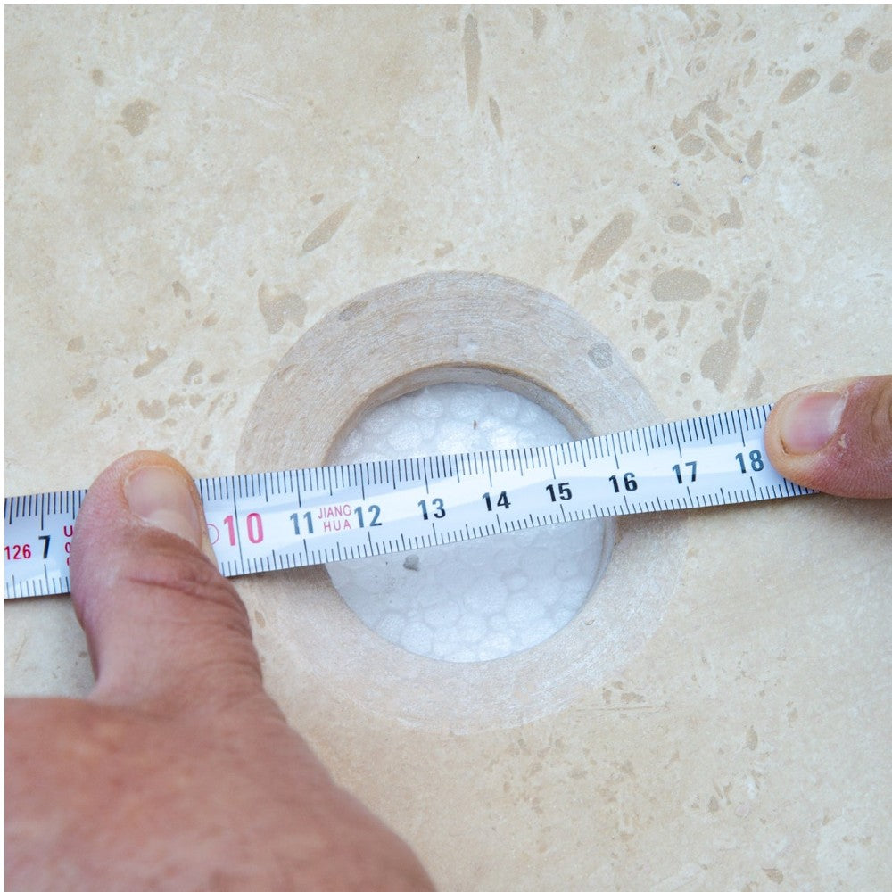 Travertine Natural Stone Oval Vessel Sink 16x21x6 Handcrafted Light Beige Artisan