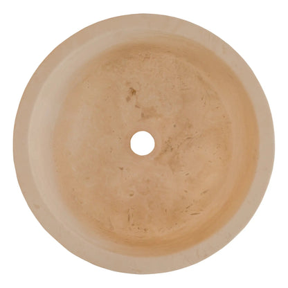 Light Travertine Natural Stone Cylinder Sink Honed Matte 16x6
