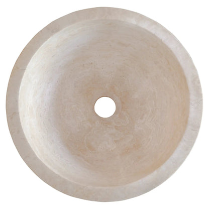 GMSTONE Natural Travertine Vessel Bathroom Sink 12.5 Inch Round Stone