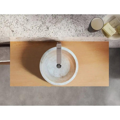 Light Beige Natural Travertine Stone Conical Vessel Bathroom Sink