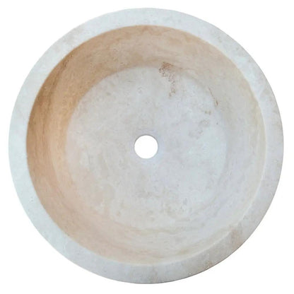 Light Beige Natural Travertine Stone Conical Vessel Bathroom Sink
