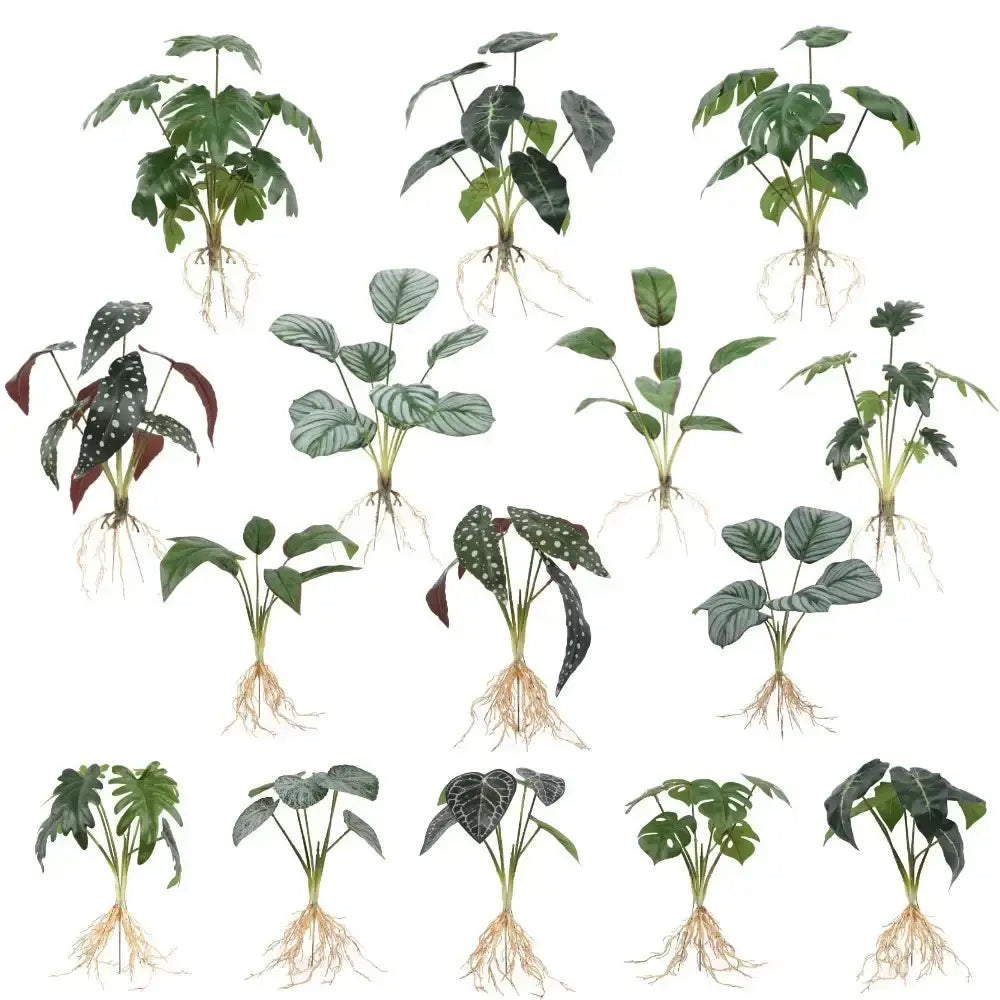 Tropical artificial plant wall set living room decorative foliage