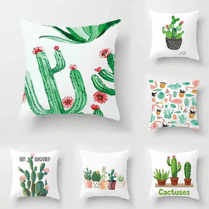 Tropical green leaves decorative cushion cover living room home decor