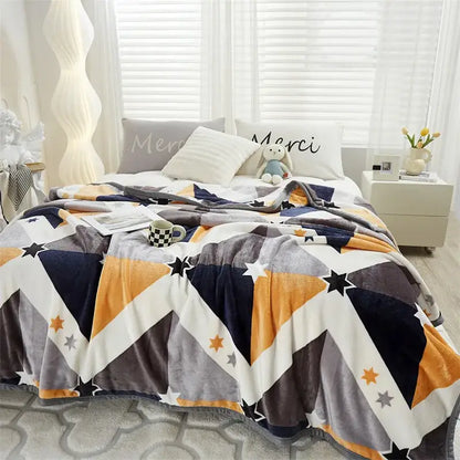 Tropical leaf light blue cozy flannel blanket bedroom throw