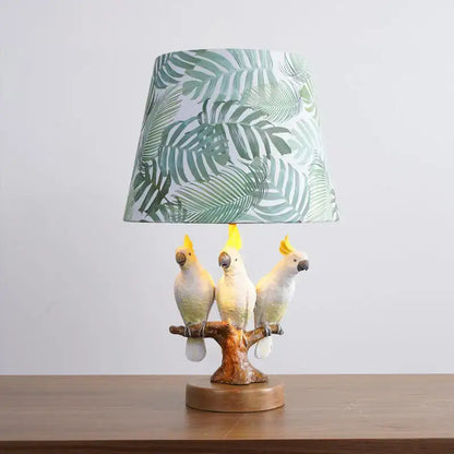 Tropical parrot desk lamp white bird night light for children room