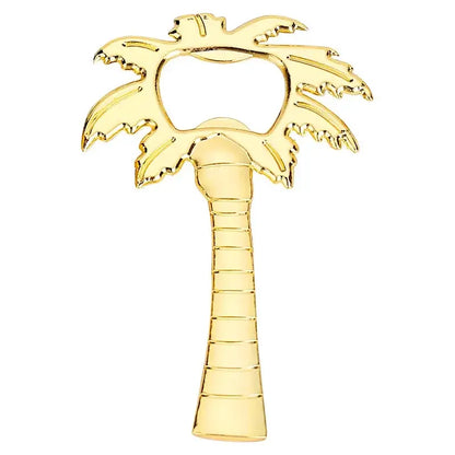 Tropical silver & gold coconut tree bottle opener kitchen tool