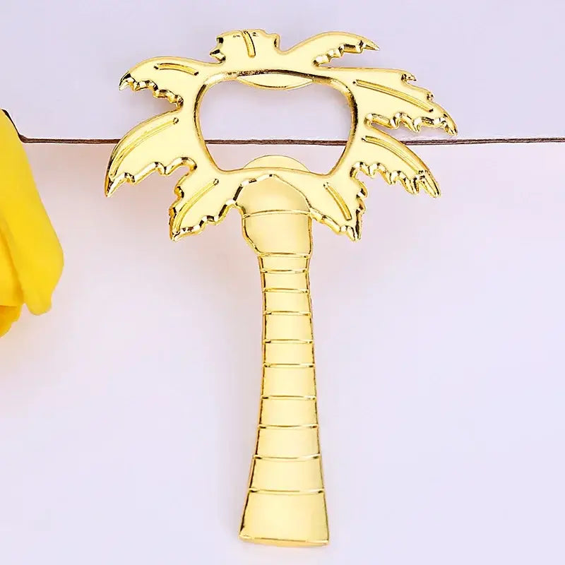Tropical silver & gold coconut tree bottle opener kitchen tool