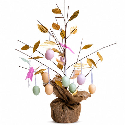 Easter Egg Branch Tree Centerpiece Tabletop Decoration with Butterflies 24 Inches Tall
