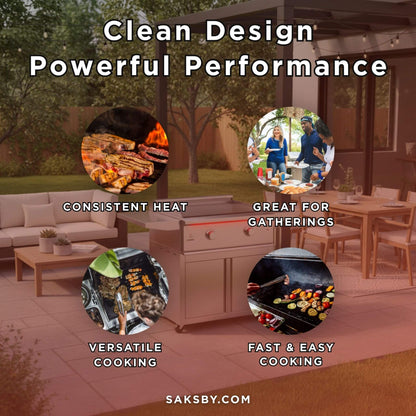 TrueFlame 30" Freestanding Gas Griddle Grill With Cart [TFG30] (SAK89234)