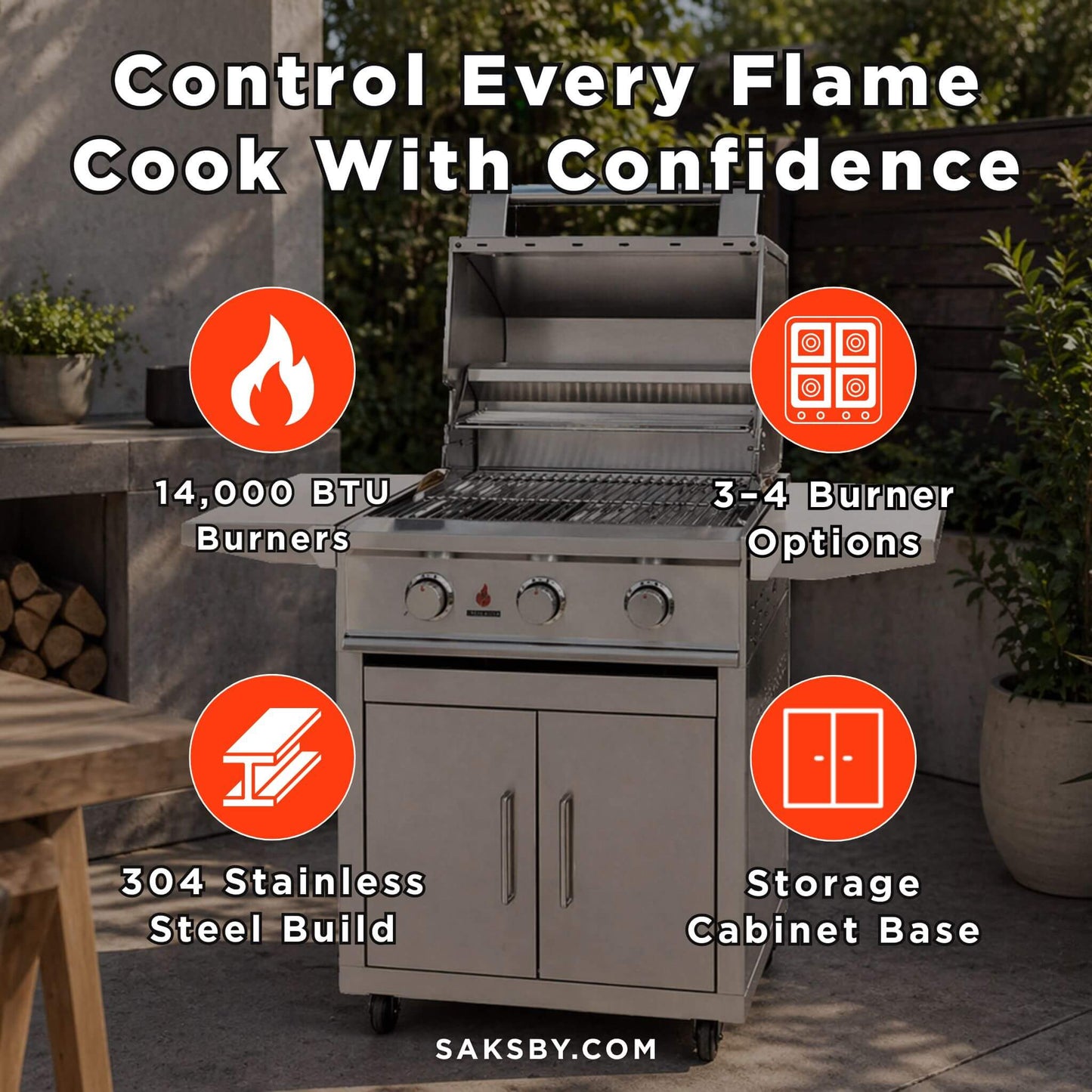 TrueFlame E-Series Stainless Steel Gas Freestanding Grill With Cart [TFE25/32] (SAK96473)