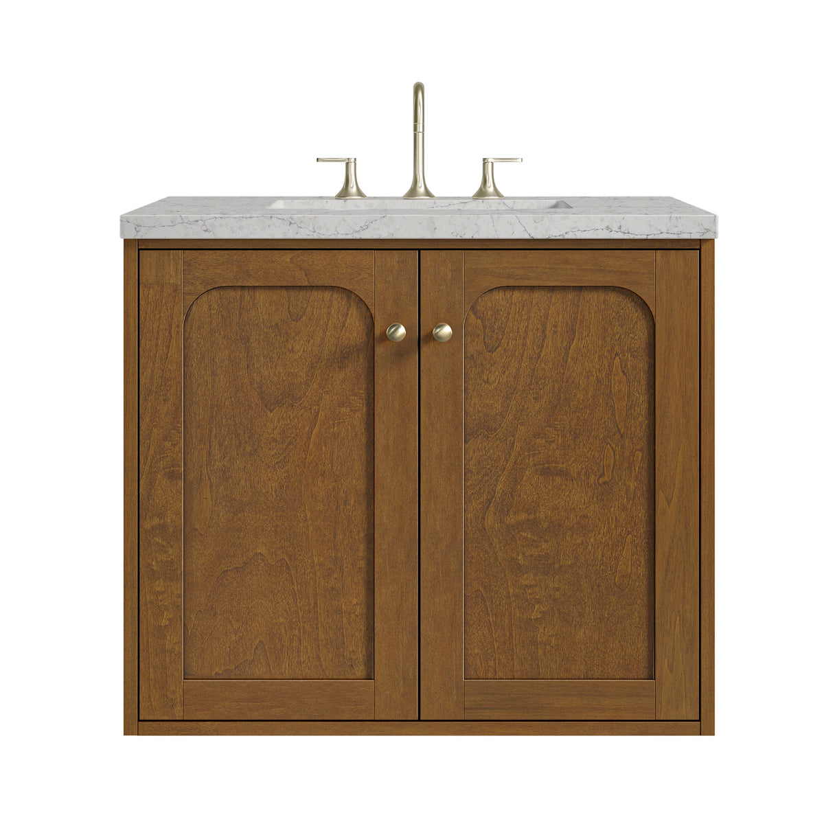 James Martin Laurent 30" Dual Mount Single Bathroom Vanity, Honey Oak