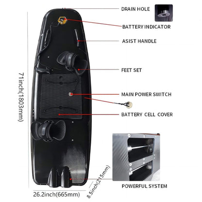 TTR High-Speed Electric Motorized ABS Water Jet Surfboard, 10KW (SAK21463)