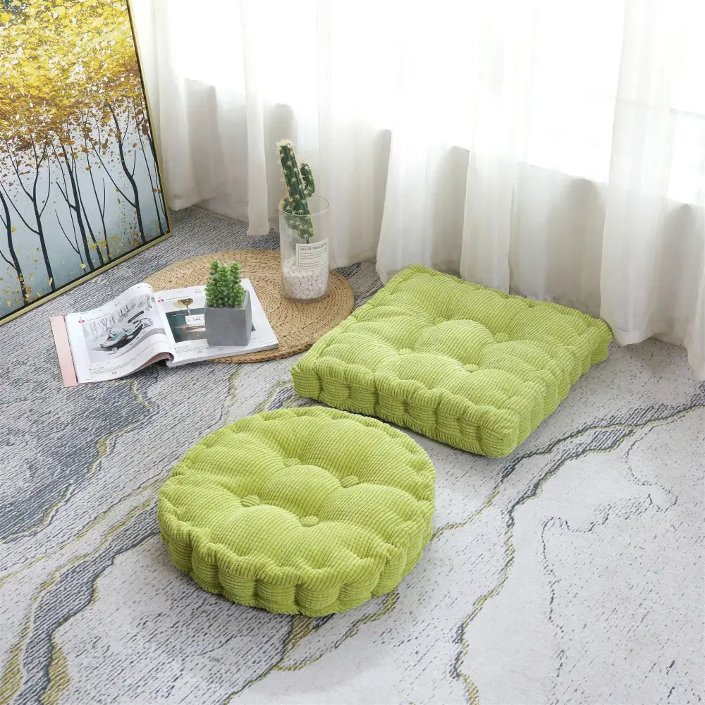 Tufted floor seat cushion living room corduroy chair pad
