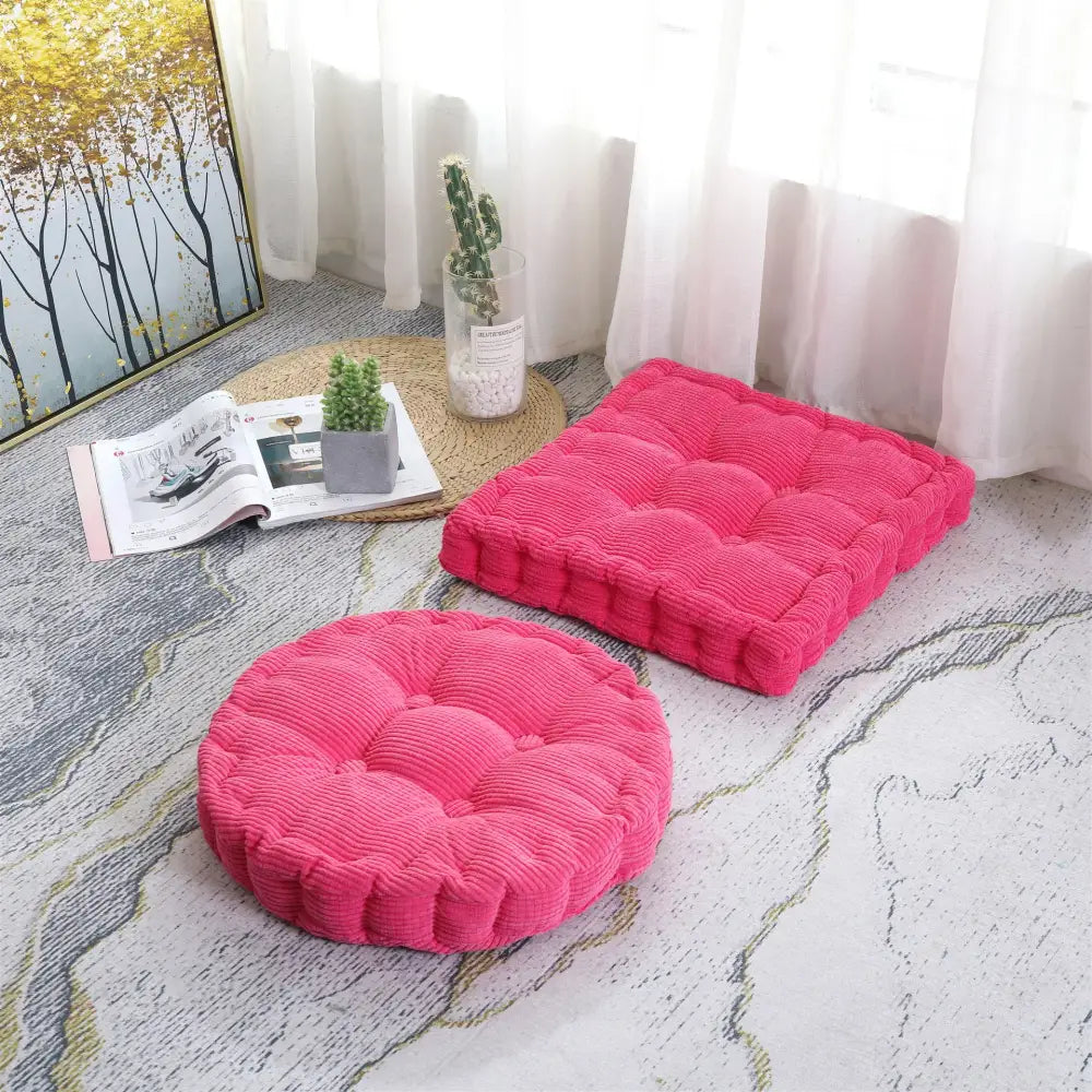Tufted floor seat cushion living room corduroy chair pad