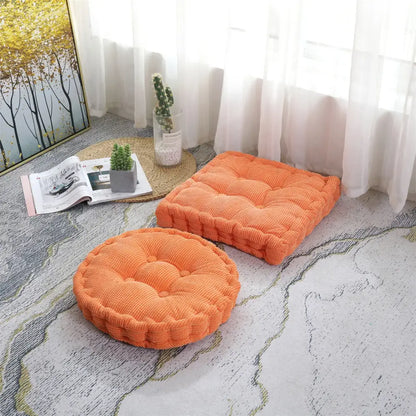Tufted floor seat cushion living room corduroy chair pad