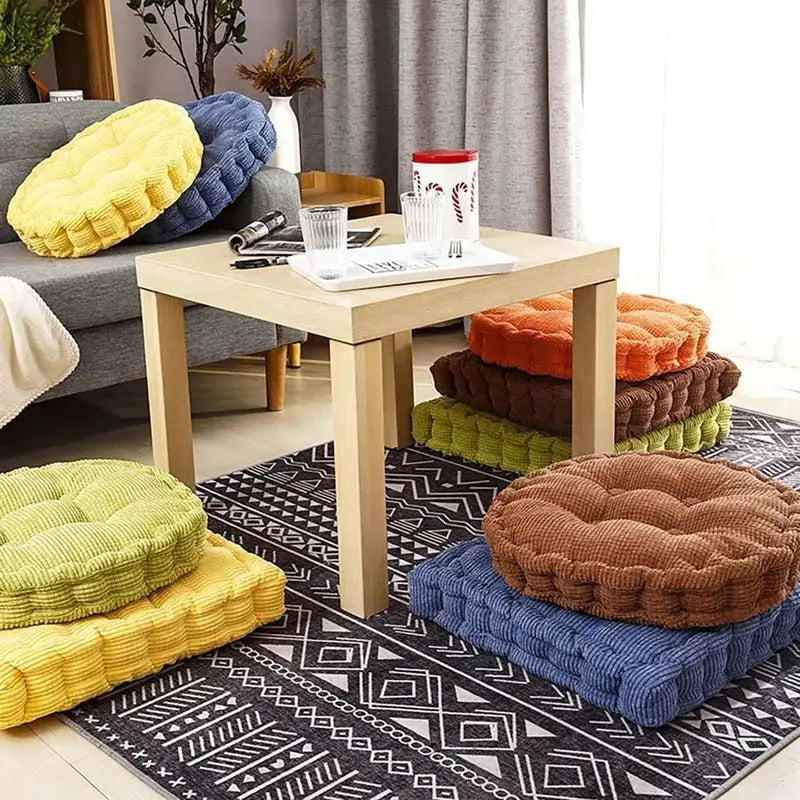 Tufted floor seat cushion living room corduroy chair pad