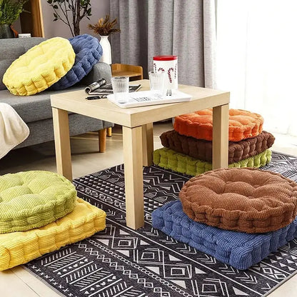 Tufted floor seat cushion living room corduroy chair pad