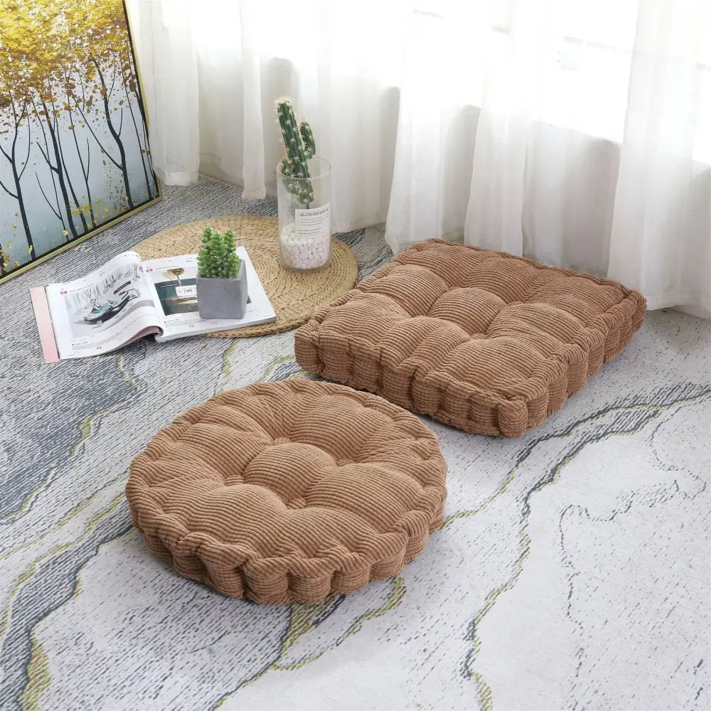 Tufted floor seat cushion living room corduroy chair pad