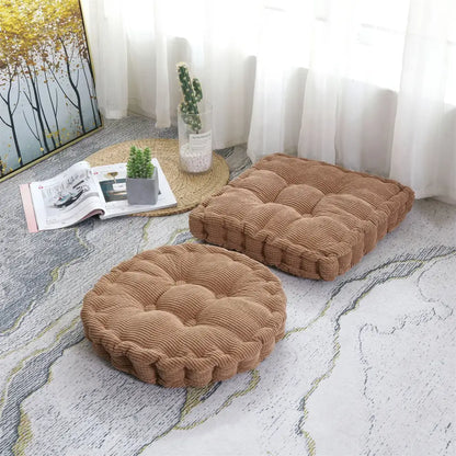 Tufted floor seat cushion living room corduroy chair pad