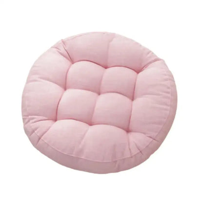 Tufted pink & light blue kids round floor cushions bedroom seating