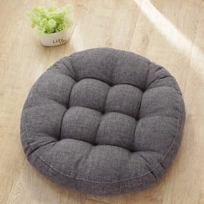Tufted pink & light blue kids round floor cushions bedroom seating