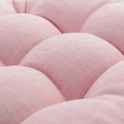 Tufted pink & light blue kids round floor cushions bedroom seating