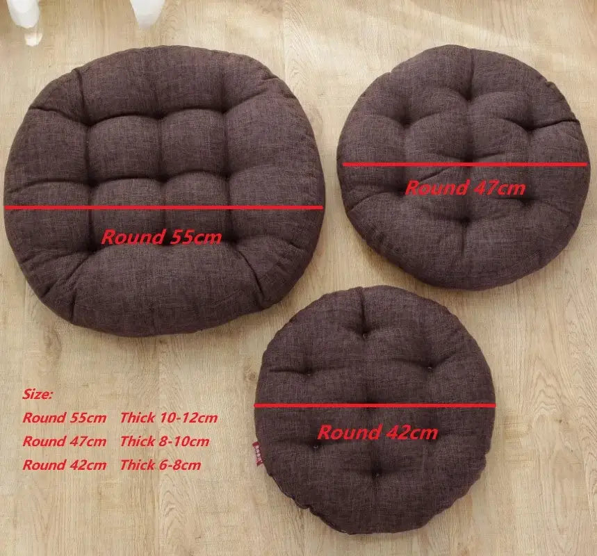 Tufted pink & light blue kids round floor cushions bedroom seating