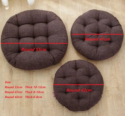 Tufted pink & light blue kids round floor cushions bedroom seating
