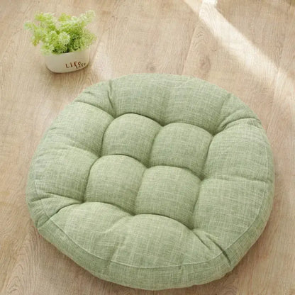 Tufted pink & light blue kids round floor cushions bedroom seating
