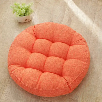 Tufted pink & light blue kids round floor cushions bedroom seating