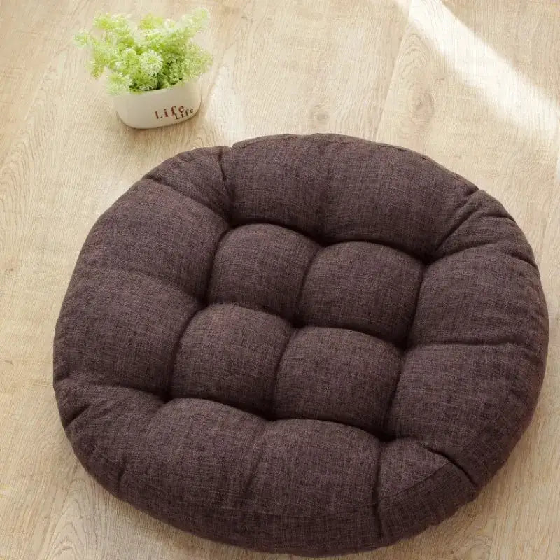 Tufted pink & light blue kids round floor cushions bedroom seating