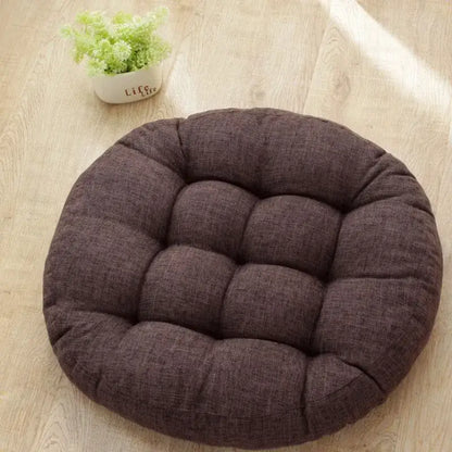 Tufted pink & light blue kids round floor cushions bedroom seating