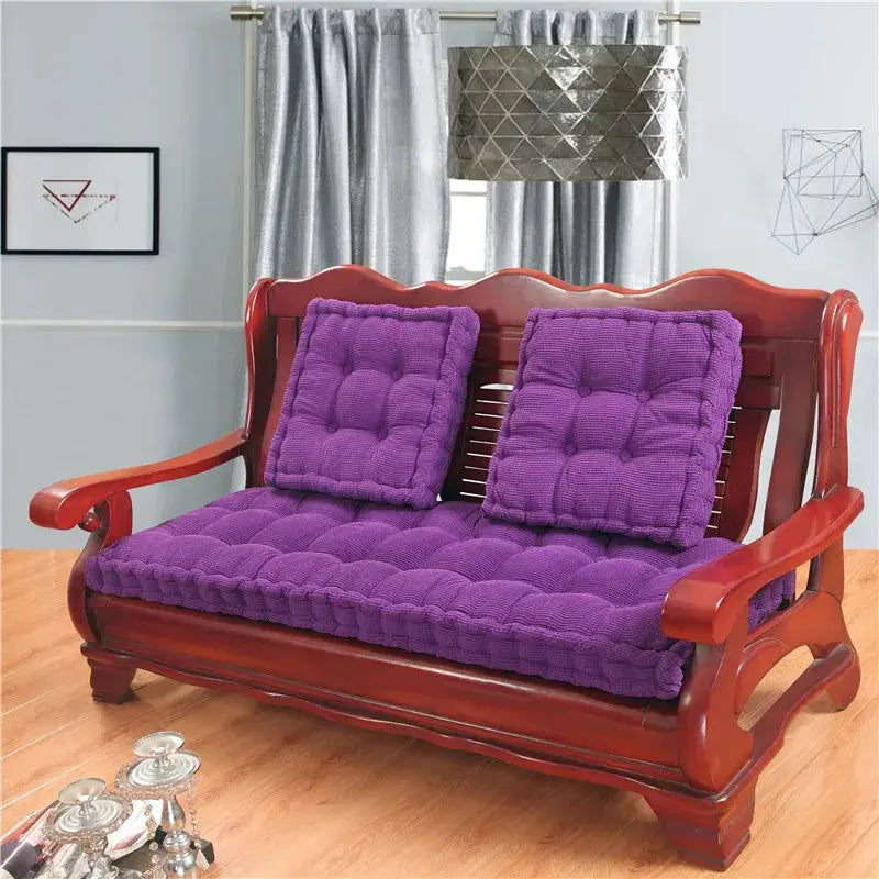 Tufted purple indoor bench seat cushion – living room sofa pad